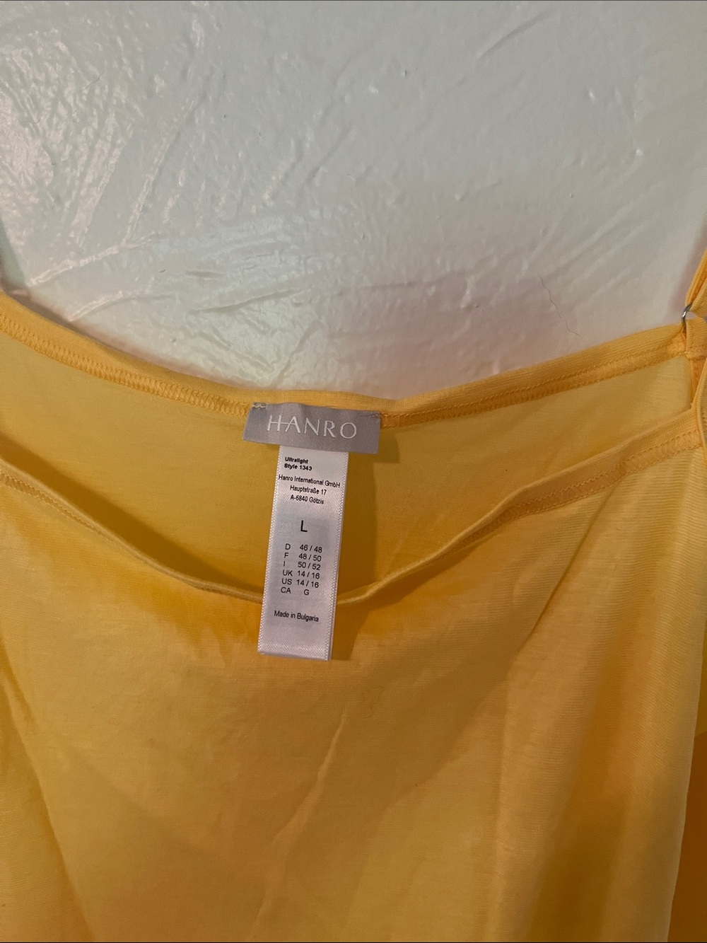 Hanro Yellow Slim Silk-Blend Cami - Picture 2 of 4